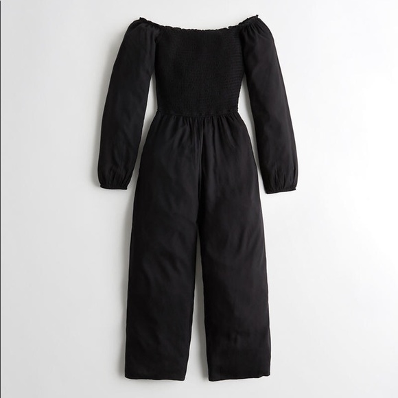 Hollister Pants - Hollister Off the Shoulder Black Jumpsuit